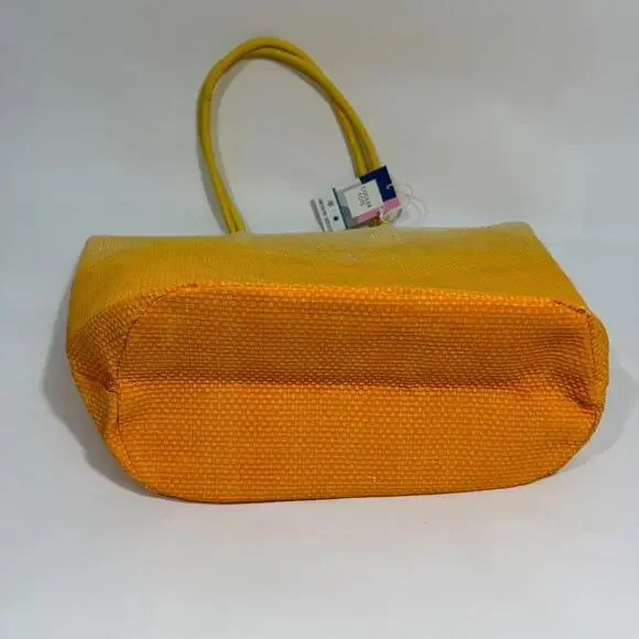 Yellow Ombré Zipper Top Insulated Cooler Tote Large Shoulder Bag Lunch Groceries - Picture 3 of 7